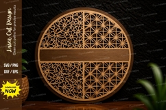 Floral Circle Frame Laser Cut Svg Design floral circle svg Product Image 1