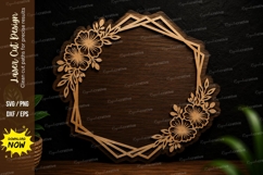 Floral Geometric Frame Laser Cut Svg Design geometric floral Product Image 1