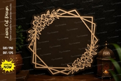Square Floral Frame Laser Cut Svg Design square floral svg, Product Image 1
