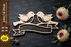 Love Birds Banner laser Cut svg Cutting file love birds svg Product Image 1