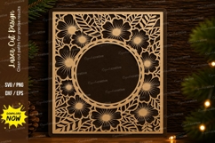 Floral Mandala Frame Laser Cut Svg Design mandala floral svg Product Image 1