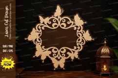 Butterfly Floral Frame Laser Cut Svg Design butterfly floral Product Image 1