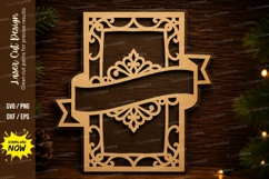 Decorative Ribbon Frame Laser Cut Svg Design ribbon frame Product Image 1