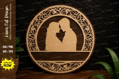 Romantic Couple Frame Laser Cut Svg Design romantic couple Product Image 1