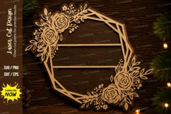 Floral Geometric Wreath Laser Cut Svg Design floral geometri Product Image 1