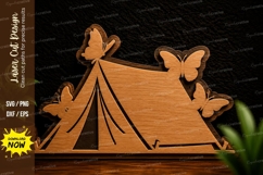 Butterfly Tent Camping Laser Cut Svg Design camping tent svg Product Image 1