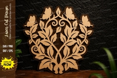 Floral Heart Tree Laser Cut Svg Design floral heart tree svg Product Image 1