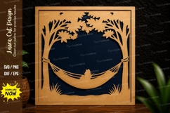 Nature Hammock Scene Laser Cut Svg Design hammock scene svg Product Image 1