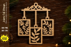 Hanging Botanical Frame Laser Cut Svg Design hanging botanic Product Image 1
