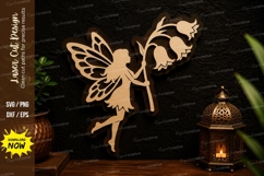 Fairy Flower Laser Cut Svg Design fairy flower svg, fairy Product Image 1