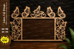 Butterfly Floral Frame Laser Cut Svg Design butterfly floral Product Image 1