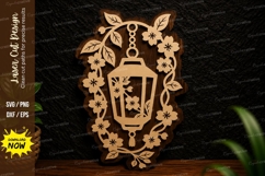 Rustic Lantern Wreath Laser Cut Svg Design rustic lantern Product Image 1