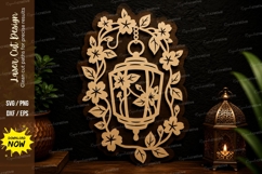 Floral Lantern Wreath Laser Cut Svg Design floral lantern Product Image 1