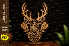 Ornamental Deer Head Laser Cut Svg Design ornamental deer Product Image 1