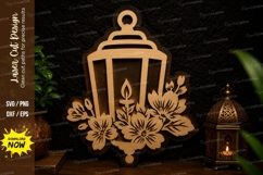 Floral Lantern Frame Laser Cut Svg Design floral lantern svg Product Image 1