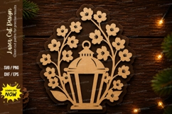 Blossom Lantern Wreath Laser Cut Svg Design blossom lantern Product Image 1