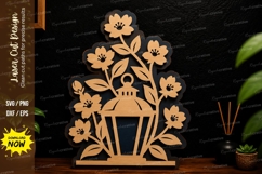 Floral Lantern Decor Laser Cut Svg Design floral lantern svg Product Image 1