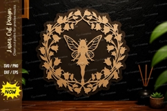 Fairy Leaf Wreath Laser Cut Svg Design fairy wreath svg Product Image 1