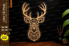 Ornamental Deer Head Laser Cut Svg Design ornamental deer Product Image 1