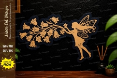 Fairy Blossom Branch Laser Cut Svg Design fairy blossom svg Product Image 1