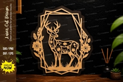 Deer Frame Ornament Laser Cut Svg Design deer frame svg Product Image 1