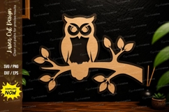 Owl Branch Wall Art Laser Cut Svg Design owl branch svg, owl Product Image 1
