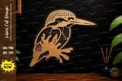 Decorative Kingfisher Bird Laser Cut Svg Design kingfisher Product Image 1