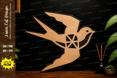 Geometric Flying Bird Laser Cut Svg Design geometric bird Product Image 1