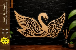 Elegant Swan Wings Laser Cut Svg Design swan svg, elegant Product Image 1