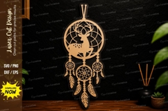 Dreamcatcher Moon Ornament Laser Cut Svg Design dreamcatcher Product Image 1