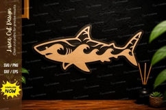 Shark Silhouette Laser Cut Svg Design shark svg, shark svg Product Image 1