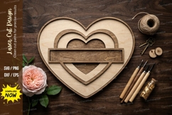Layered Heart Frame laser Cut svg Cutting file layered heart Product Image 1