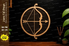 Archery Bow Circle Laser Cut Svg Design archery bow svg, bow Product Image 1