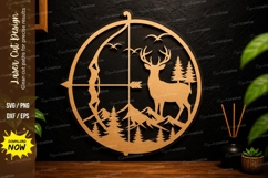 Deer Compass Forest Laser Cut Svg Design deer compass svg Product Image 1