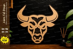 Bull Skull Tribal Laser Cut Svg Design bull skull svg Product Image 1