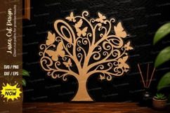 Floral Tree Wall Art Laser Cut Svg Design floral tree svg Product Image 1