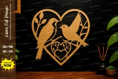 Love Birds Heart Laser Cut Svg Design love birds svg, heart Product Image 1