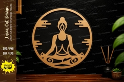 Yoga Meditation Circle Laser Cut Svg Design yoga meditation Product Image 1