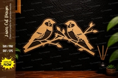 Love Birds Branch Laser Cut Svg Design love birds branch svg Product Image 1