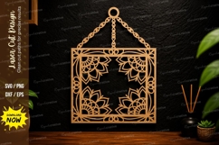 Hanging Floral Frame Laser Cut Svg Design hanging floral Product Image 1