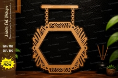 Hexagon Hanging Frame Laser Cut Svg Design hexagon svg Product Image 1