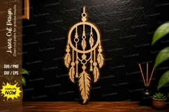 Dream Catcher Laser Cut SVG, Boho Hanging Ornament dream Product Image 1