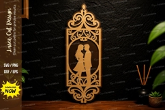 Romantic Couple Frame Laser Cut Svg Design couple silhouette Product Image 1