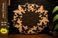 Butterfly Floral Frame Laser Cut Svg Design butterfly frame Product Image 1