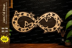 Infinity Butterfly Laser Cut Svg Design infinity butterfly Product Image 1