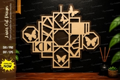 Geometric Butterfly Frame Laser Cut Svg Design geometric Product Image 1