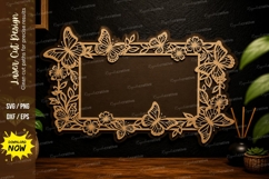 Butterfly Floral Border Laser Cut Svg Design butterfly Product Image 1