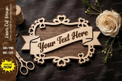 Vintage Name Frame laser Cut svg Cutting file vintage frame Product Image 1