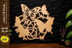 Butterfly Circle Art Laser Cut Svg Design butterfly circle Product Image 1