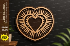 Heart Piano Keys Laser Cut Svg Design heart piano svg Product Image 1